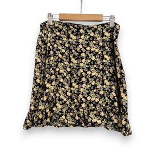 SO Pink and Yellow Floral Mini Skirt